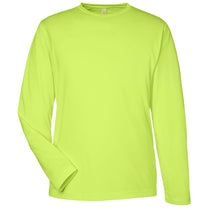 Core 365 Unisex Safety Yellow Capital Long Sleeve Performance T-Shirt