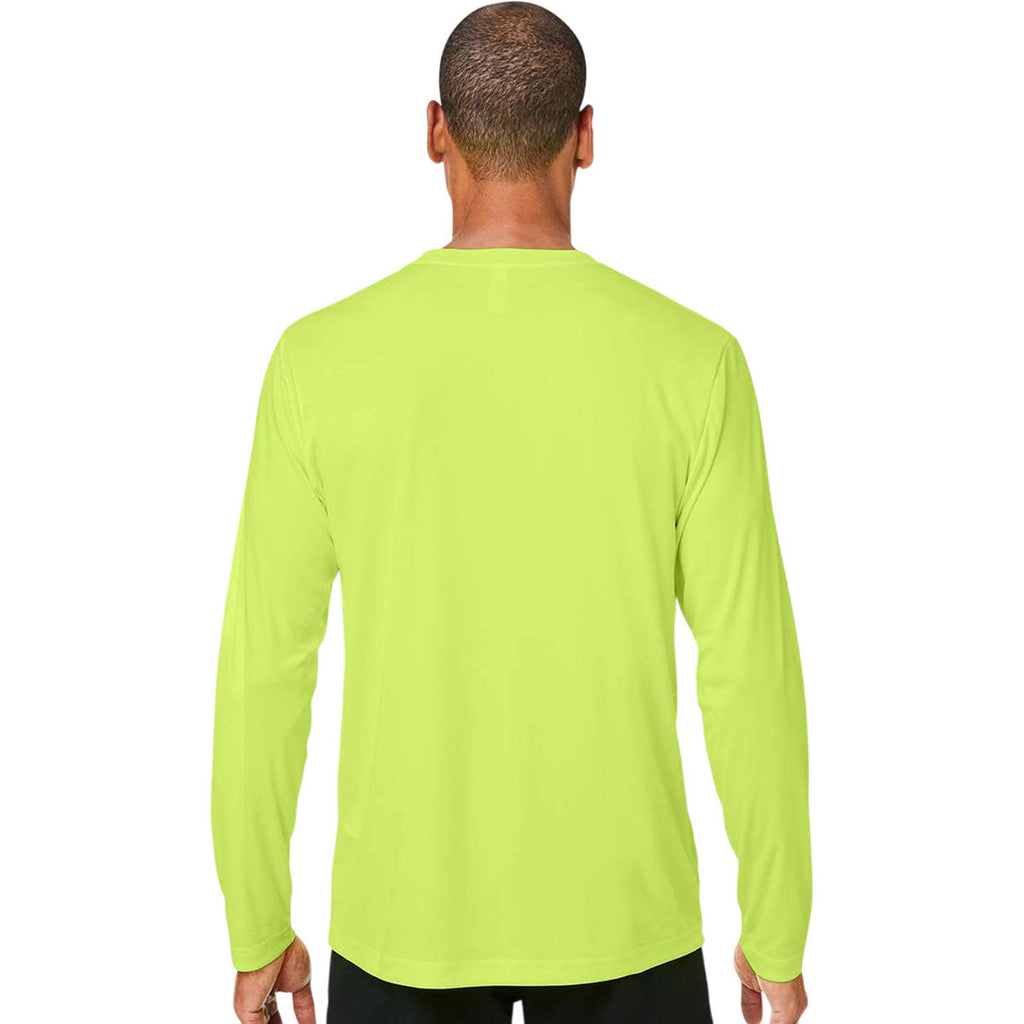 Core 365 Unisex Safety Yellow Capital Long Sleeve Performance T-Shirt