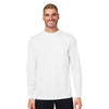 Core 365 Unisex White Capital Long Sleeve Performance T-Shirt