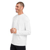 Core 365 Unisex White Capital Long Sleeve Performance T-Shirt