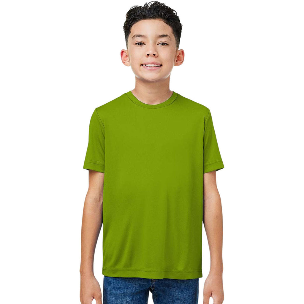 Core 365 Youth Acid Green Capital Performance T-Shirt