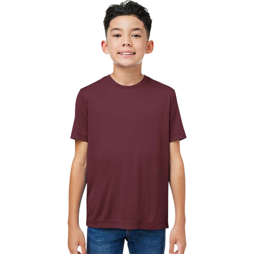 Core 365 Youth Burgundy Capital Performance T-Shirt