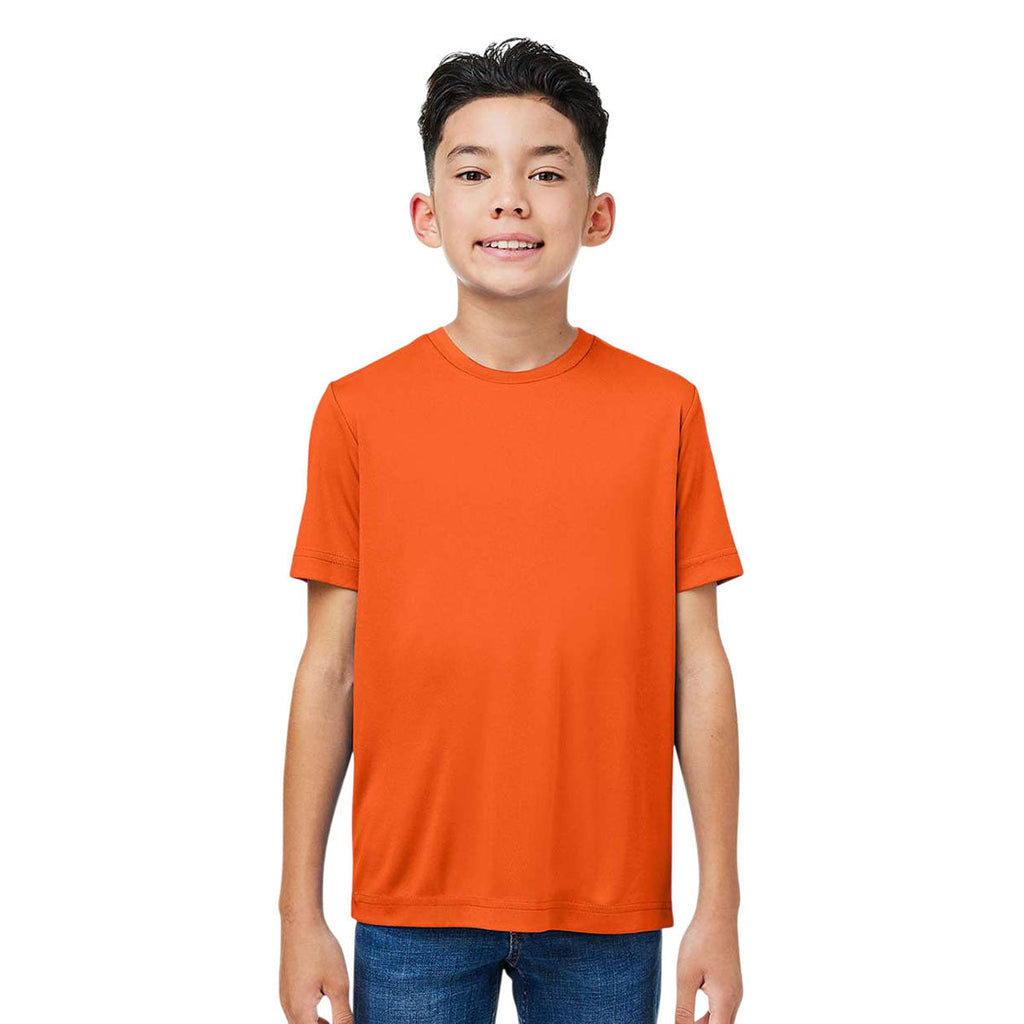 Core 365 Youth Campus Orange Capital Performance T-Shirt