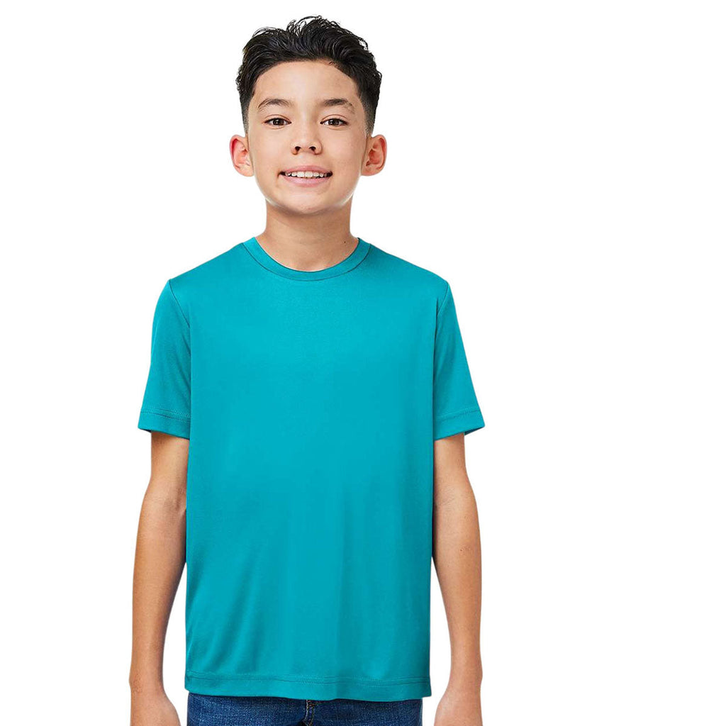 Core 365 Youth Clear Teal Capital Performance T-Shirt
