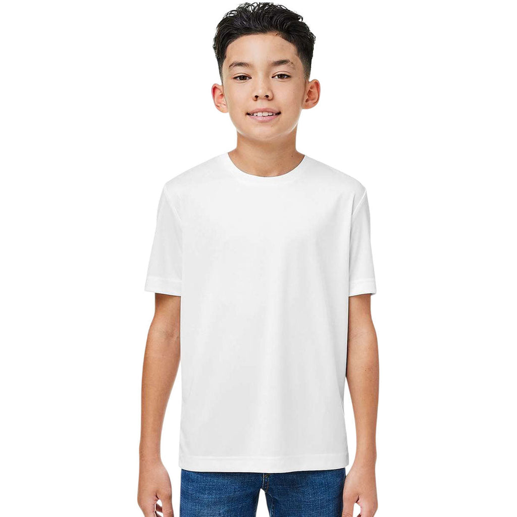 Core 365 Youth White Capital Performance T-Shirt