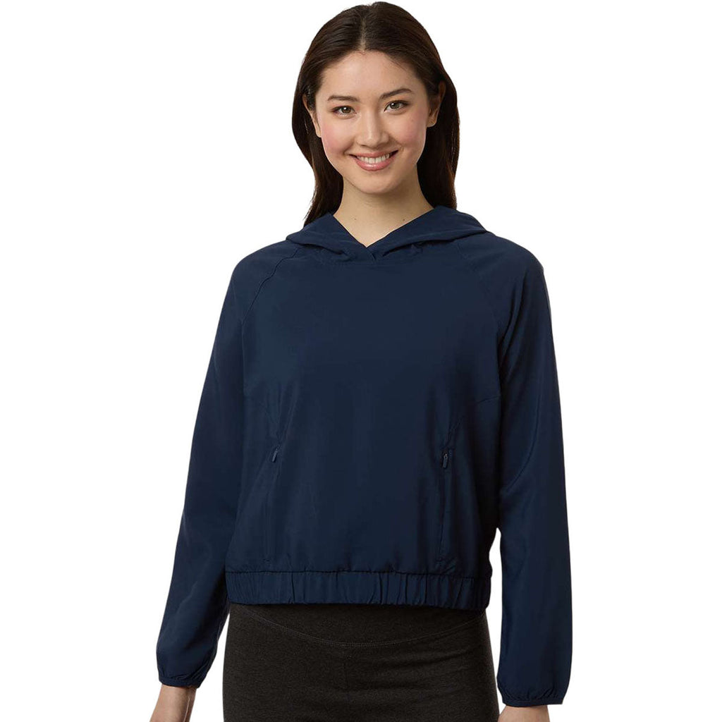 Core 365 Women's Classic Navy UltraUVP Shoreline Long Sleeve Hooded Pullover