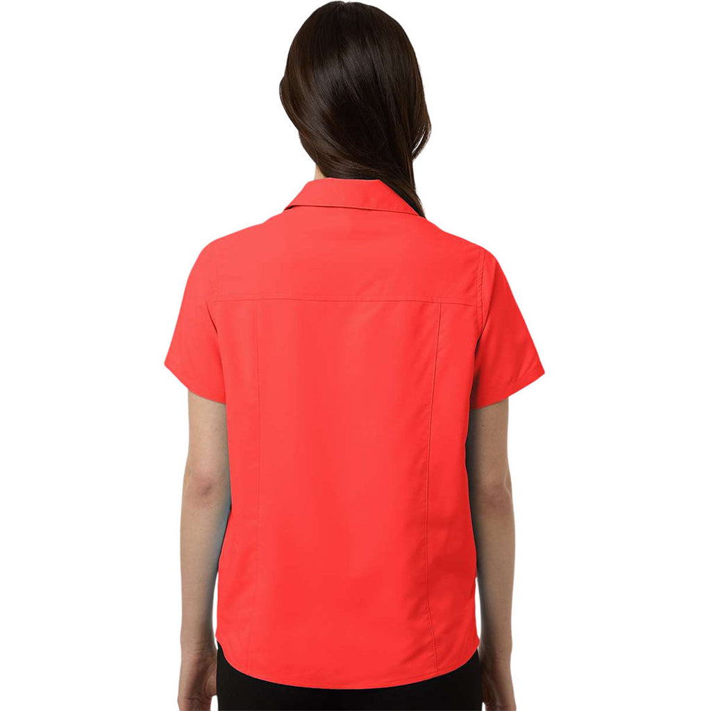 Core 365 Women's Marina Red UltraUVP Shoreline Short Sleeve Staff Shirt