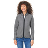 Core 365 Women's Black/White Venture Heathered Stripe Full-Zip