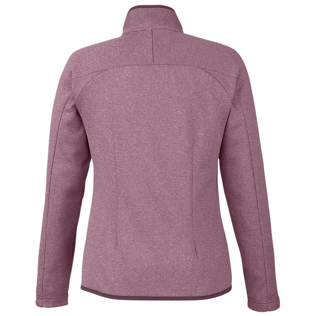 Core 365 Women's Burgundy/White Venture Heathered Stripe Full-Zip