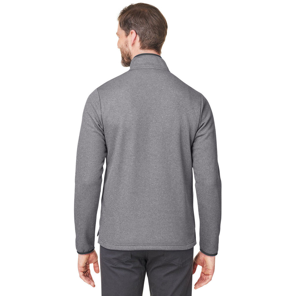 Core 365 Men's Black/White Venture Heathered Stripe Quarter-Zip