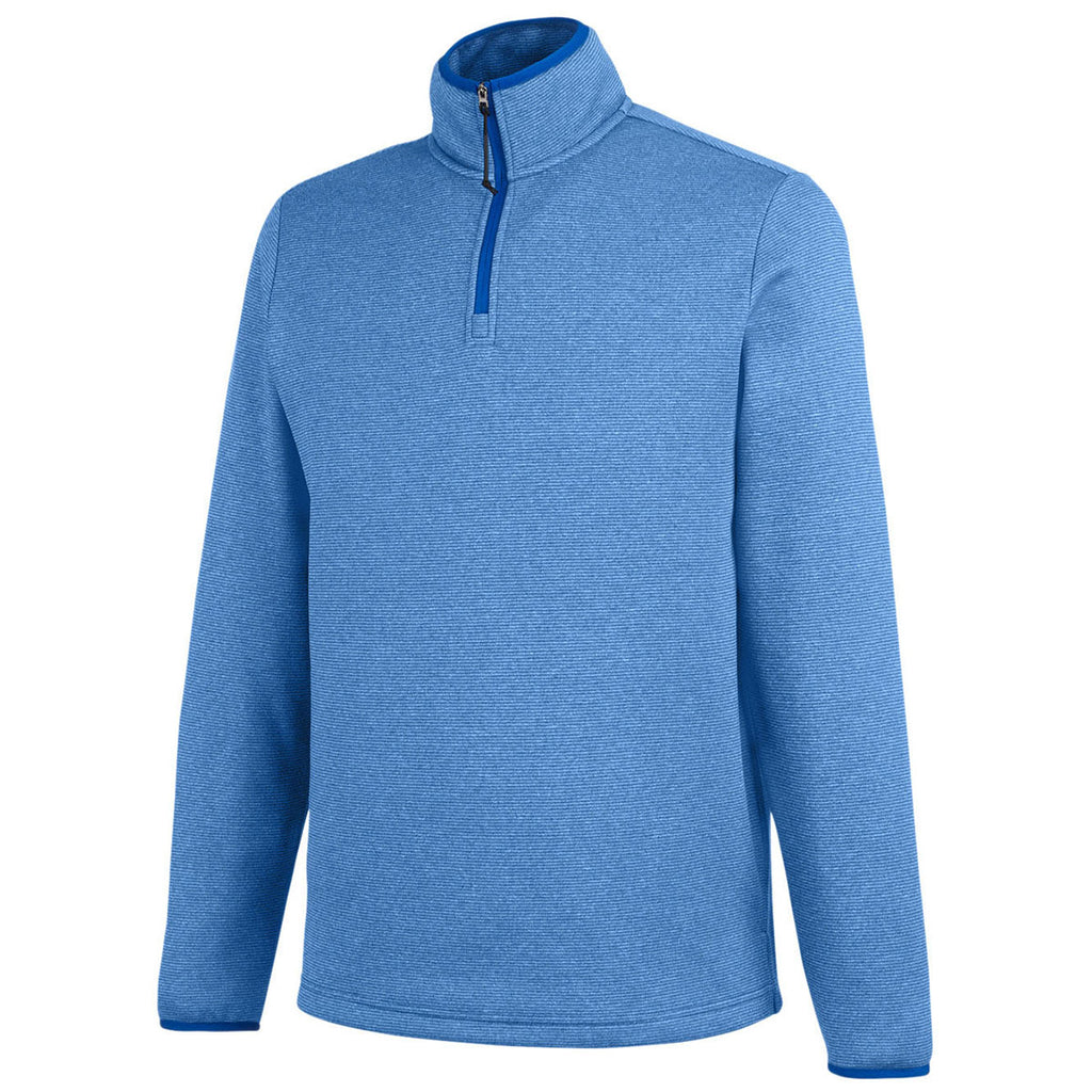 Core 365 Men's True Royal/White Venture Heathered Stripe Quarter-Zip