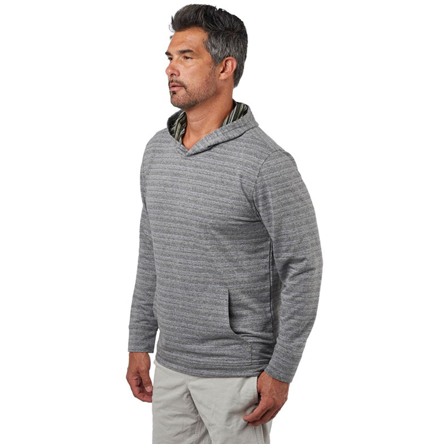 Landway Men's Heather Grey Montauk Reversed Stripe Hoodie