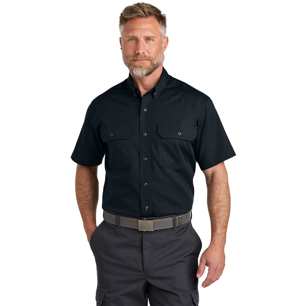 CornerStone Men's Navy Blue Short Sleeve Select Ripstop Shirt