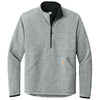 Carhartt Men's Heather Grey Textured 1/2-Zip Fleece Jacket