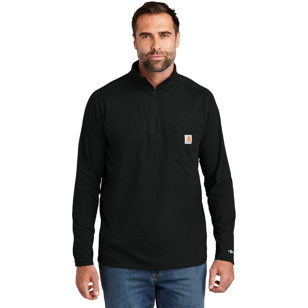 Carhartt Men's Black Force 1/4-Zip Long Sleeve T-Shirt