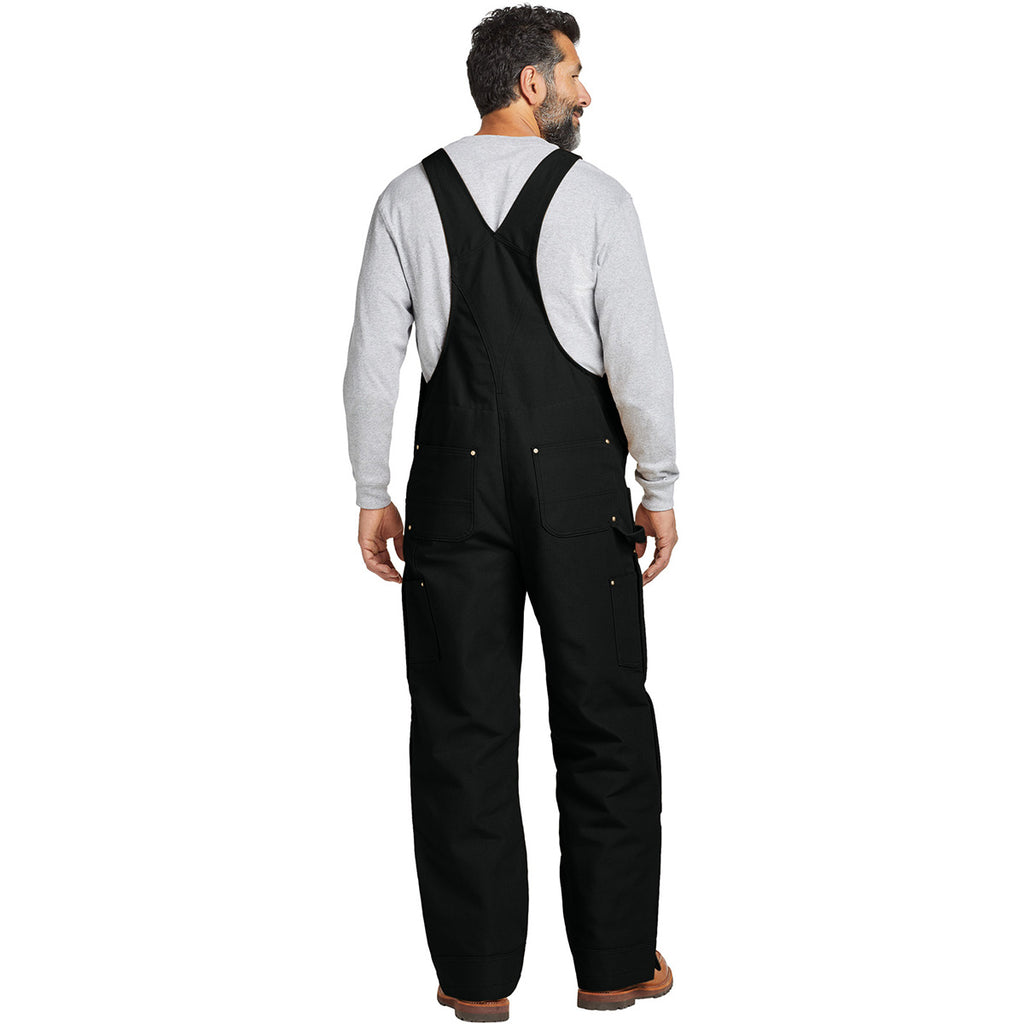 Carhartt Unisex Black Firm Duck Insulated Bib Overalls