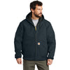 Carhartt Men's Dark Navy Quilted-Flannel-Lined Duck Active Jacket