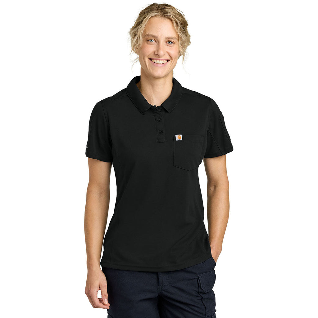 Carhartt Women's Black FLD & RSCU Polo