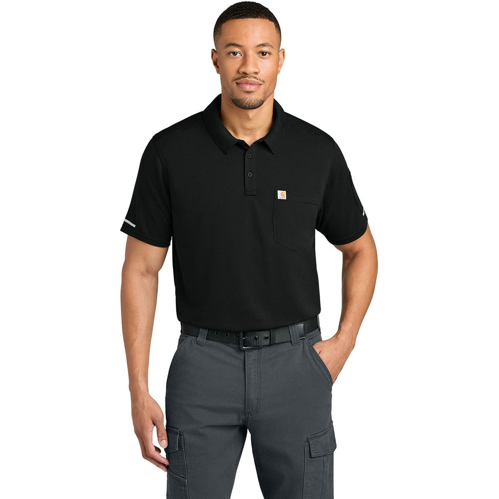 Carhartt Men's Black FLD & RSCU Polo