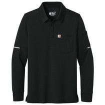 Carhartt Men's Black FLD & RSCU Long Sleeve Polo