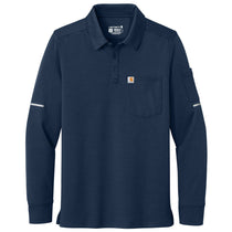 Carhartt Men's Dark Navy FLD & RSCU Long Sleeve Polo