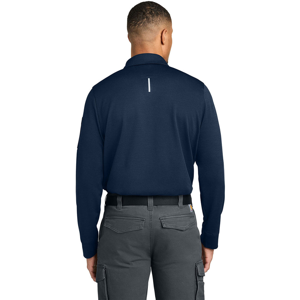 Carhartt Men's Dark Navy FLD & RSCU Long Sleeve Polo