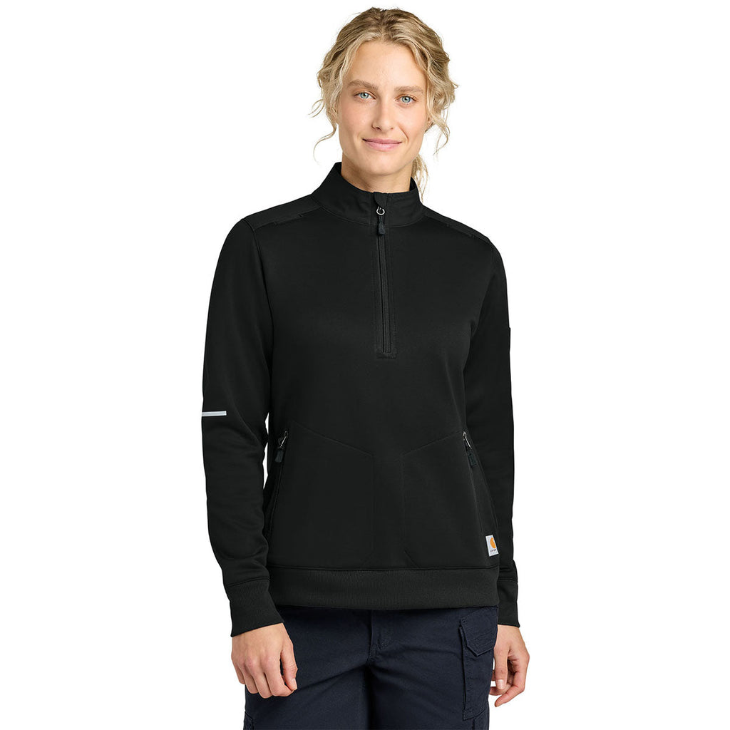 Carhartt Women's Black FLD & RSCU 1/2-Zip Mid-Layer