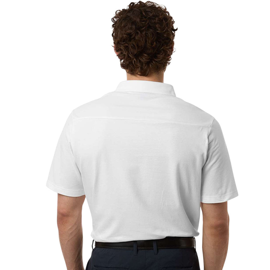 Devon & Jones Men's White Seaton Pebble Textured Polo