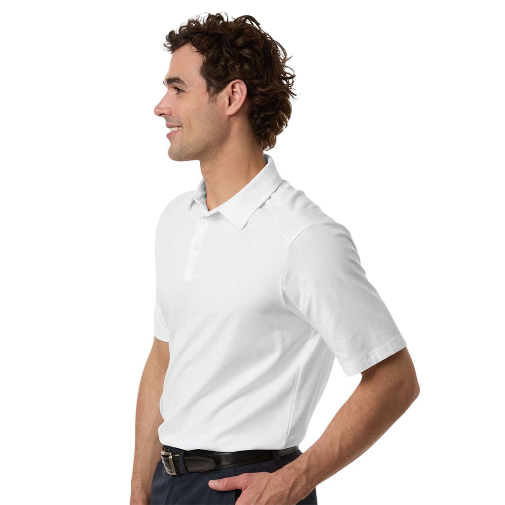 Devon & Jones Men's White Seaton Pebble Textured Polo