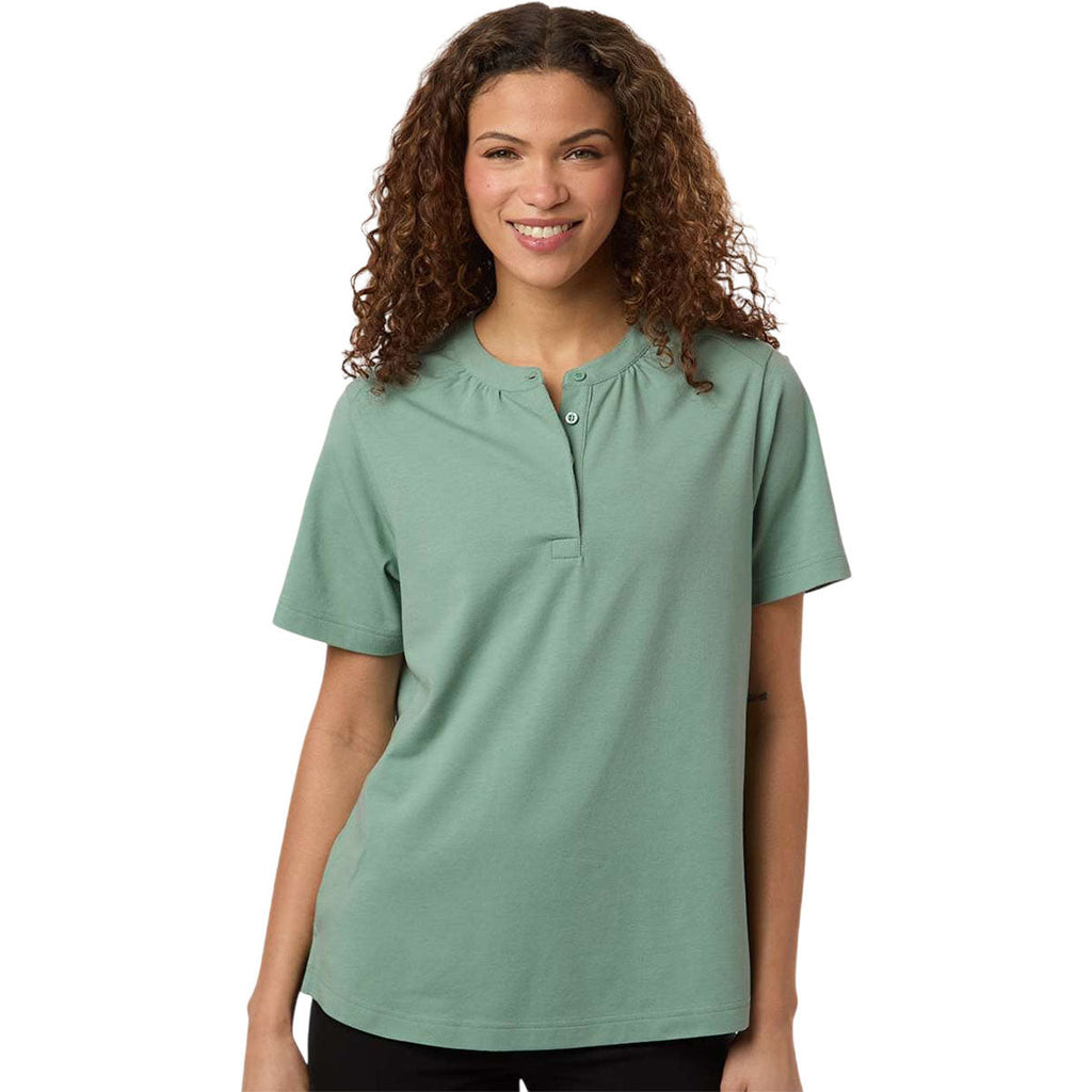 Devon & Jones Women's Balsam Green Seaton Pebble Textured Polo