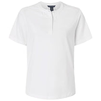 Devon & Jones Women's White Seaton Pebble Textured Polo