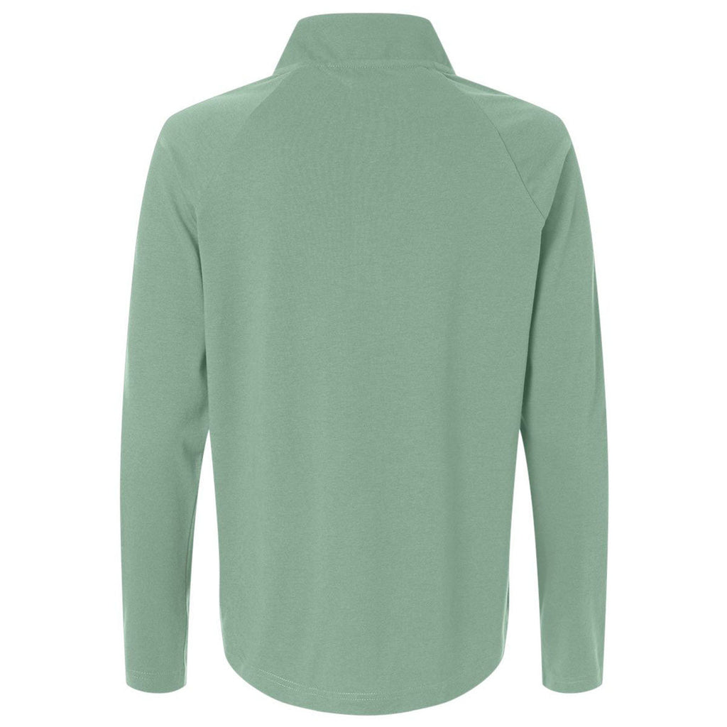 Devon & Jones Women's Balsam Green Seaton Pebble Textured Quarter-Zip Pullover