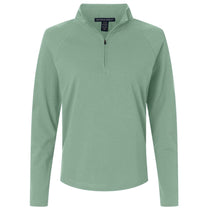 Devon & Jones Women's Balsam Green Seaton Pebble Textured Quarter-Zip Pullover