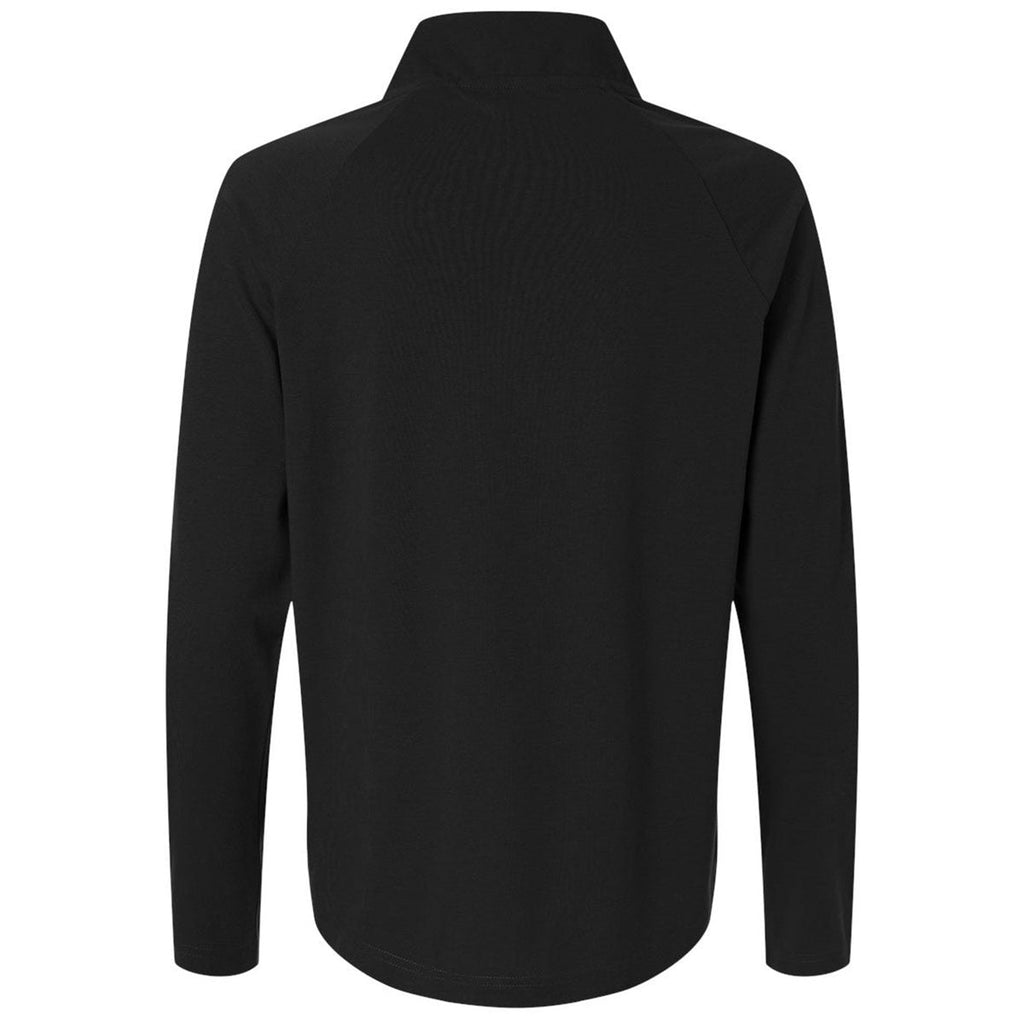 Devon & Jones Women's Black Seaton Pebble Textured Quarter-Zip Pullover