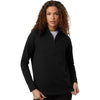 Devon & Jones Women's Black Seaton Pebble Textured Quarter-Zip Pullover