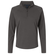 Devon & Jones Women's Graphite Seaton Pebble Textured Quarter-Zip Pullover