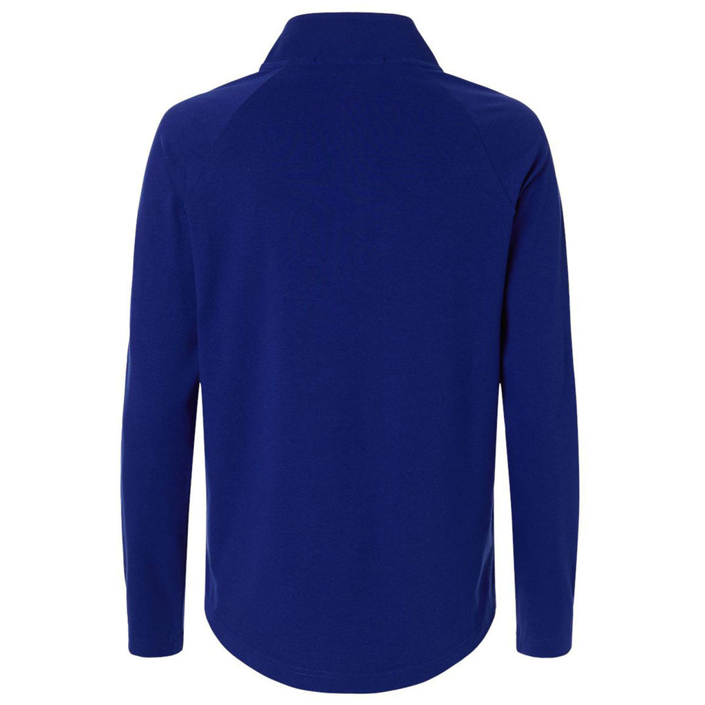 Devon & Jones Women's Midnight Royal Seaton Pebble Textured Quarter-Zip Pullover