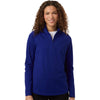 Devon & Jones Women's Midnight Royal Seaton Pebble Textured Quarter-Zip Pullover