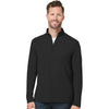 Devon & Jones Men's Black Raleigh Stretch Quarter-Zip Pullover