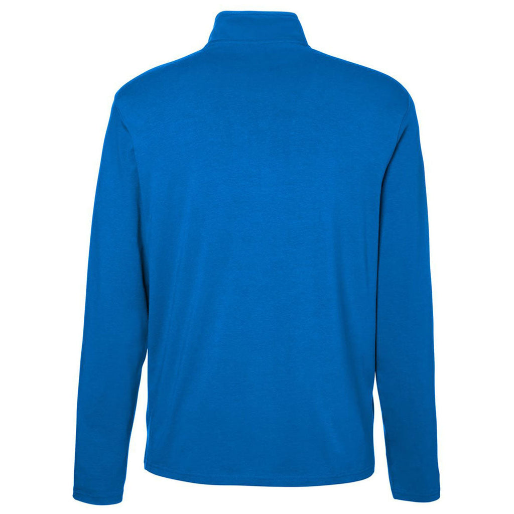 Devon & Jones Men's French Blue Raleigh Stretch Quarter-Zip Pullover