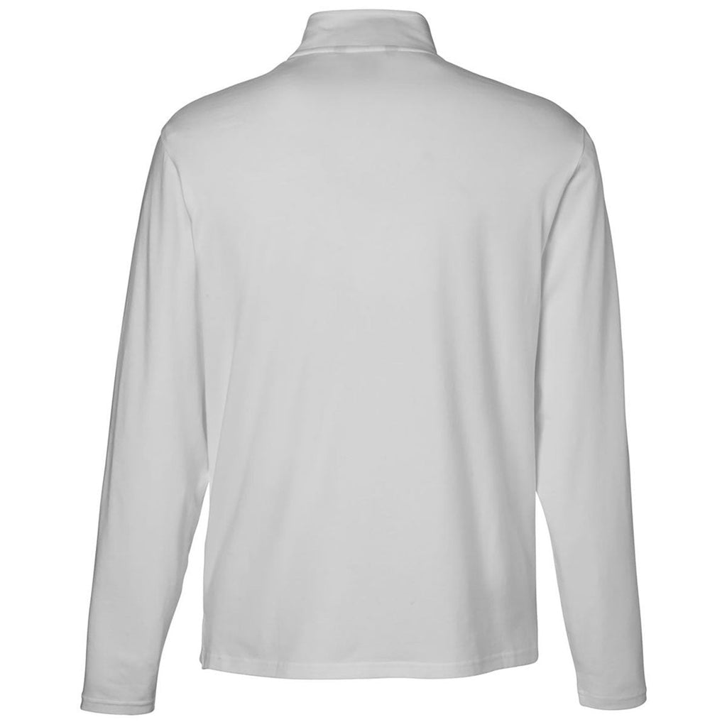 Devon & Jones Men's Grey Raleigh Stretch Quarter-Zip Pullover
