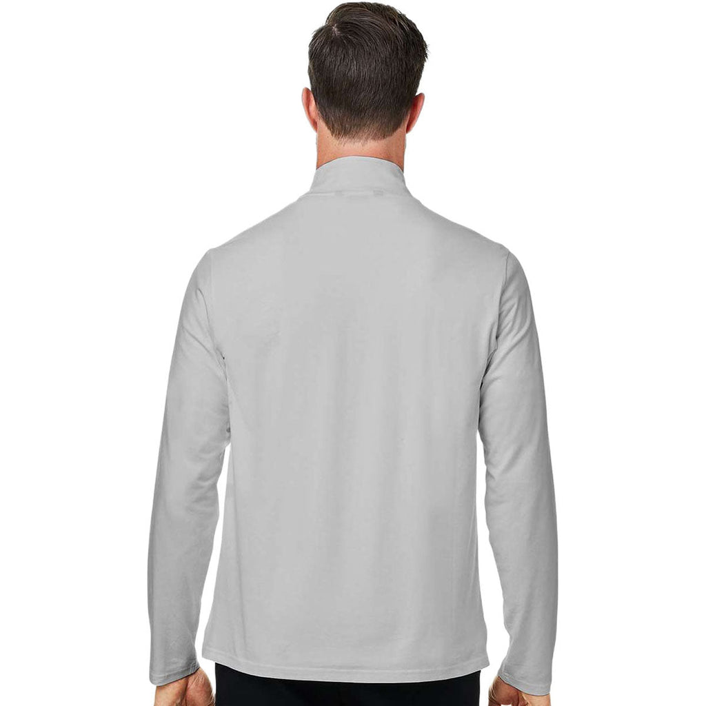 Devon & Jones Men's Grey Raleigh Stretch Quarter-Zip Pullover