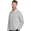 Devon & Jones Men's Grey Raleigh Stretch Quarter-Zip Pullover