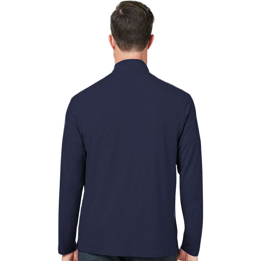Devon & Jones Men's Navy Raleigh Stretch Quarter-Zip Pullover