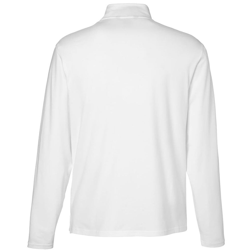 Devon & Jones Men's White Raleigh Stretch Quarter-Zip Pullover