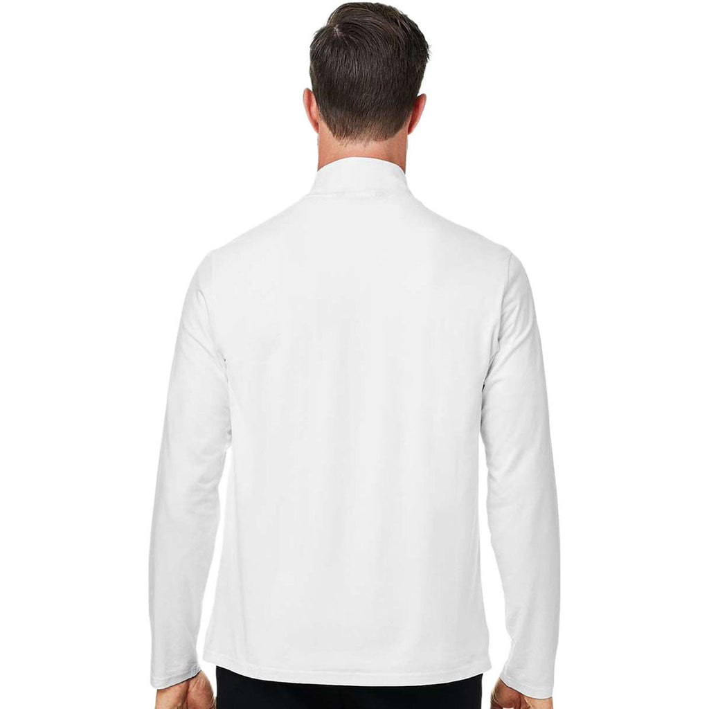 Devon & Jones Men's White Raleigh Stretch Quarter-Zip Pullover