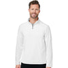Devon & Jones Men's White Raleigh Stretch Quarter-Zip Pullover