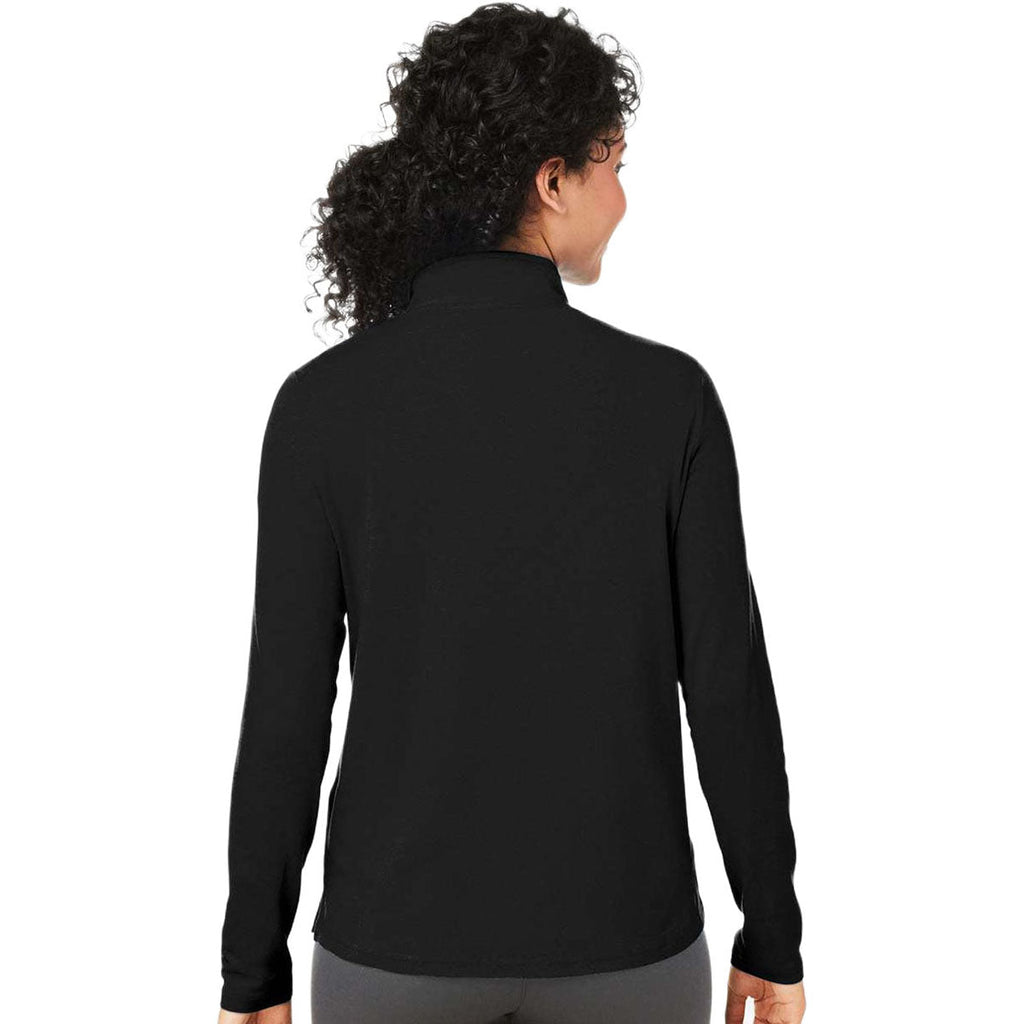 Devon & Jones Women's Black Raleigh Stretch Quarter-Zip Pullover