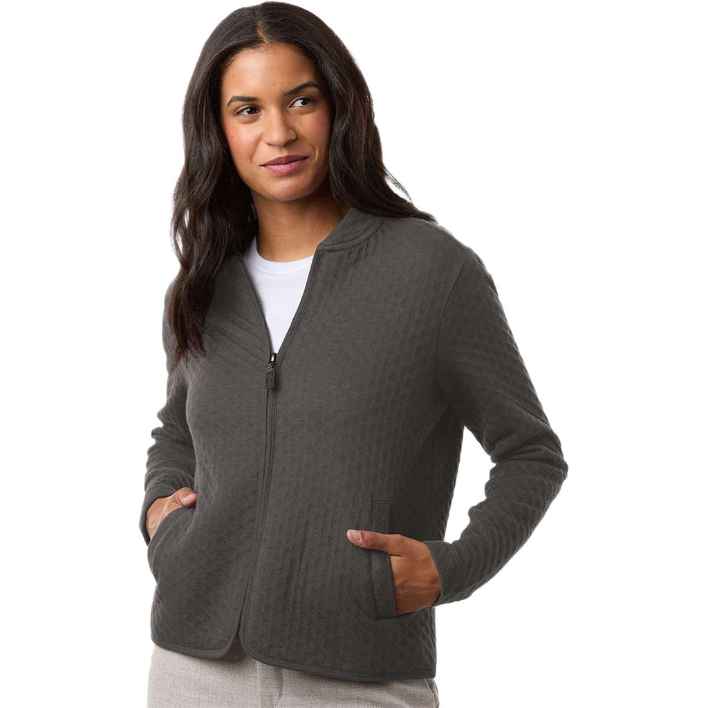 Devon & Jones Women's Graphite Berkeley Textured Full-Zip Jacket