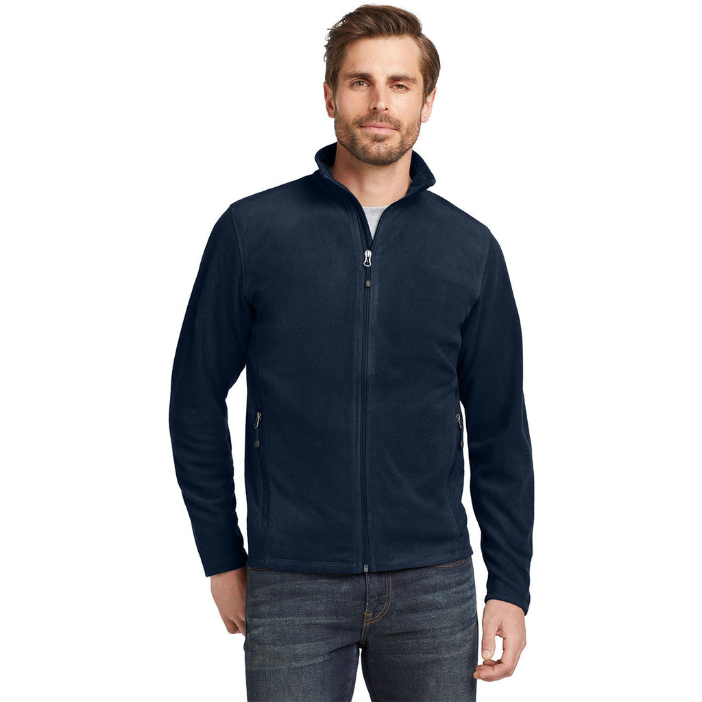 Eddie Bauer Men's Navy Full-Zip Microfleece Jacket